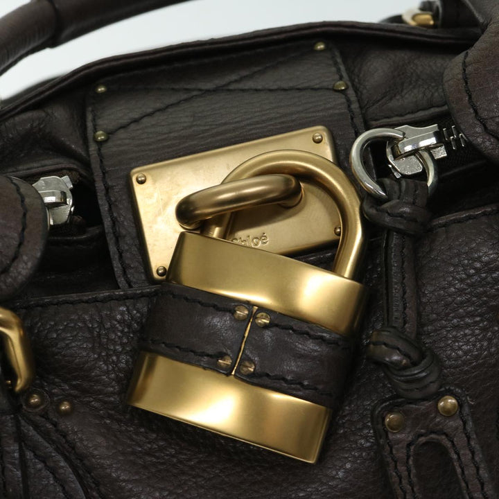 Chloe Paddington Hand Bag Leather Brown am5880