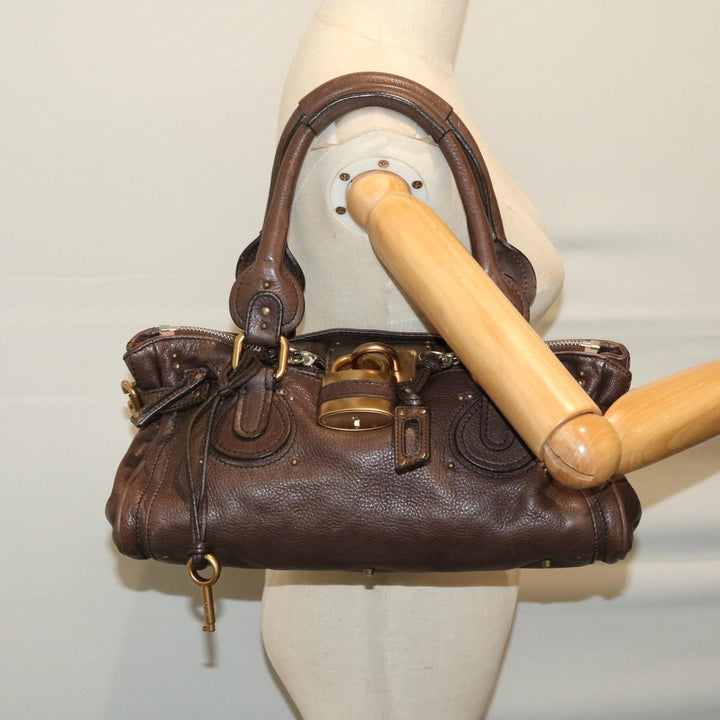 Chloe Paddington Hand Bag Leather Brown am5880
