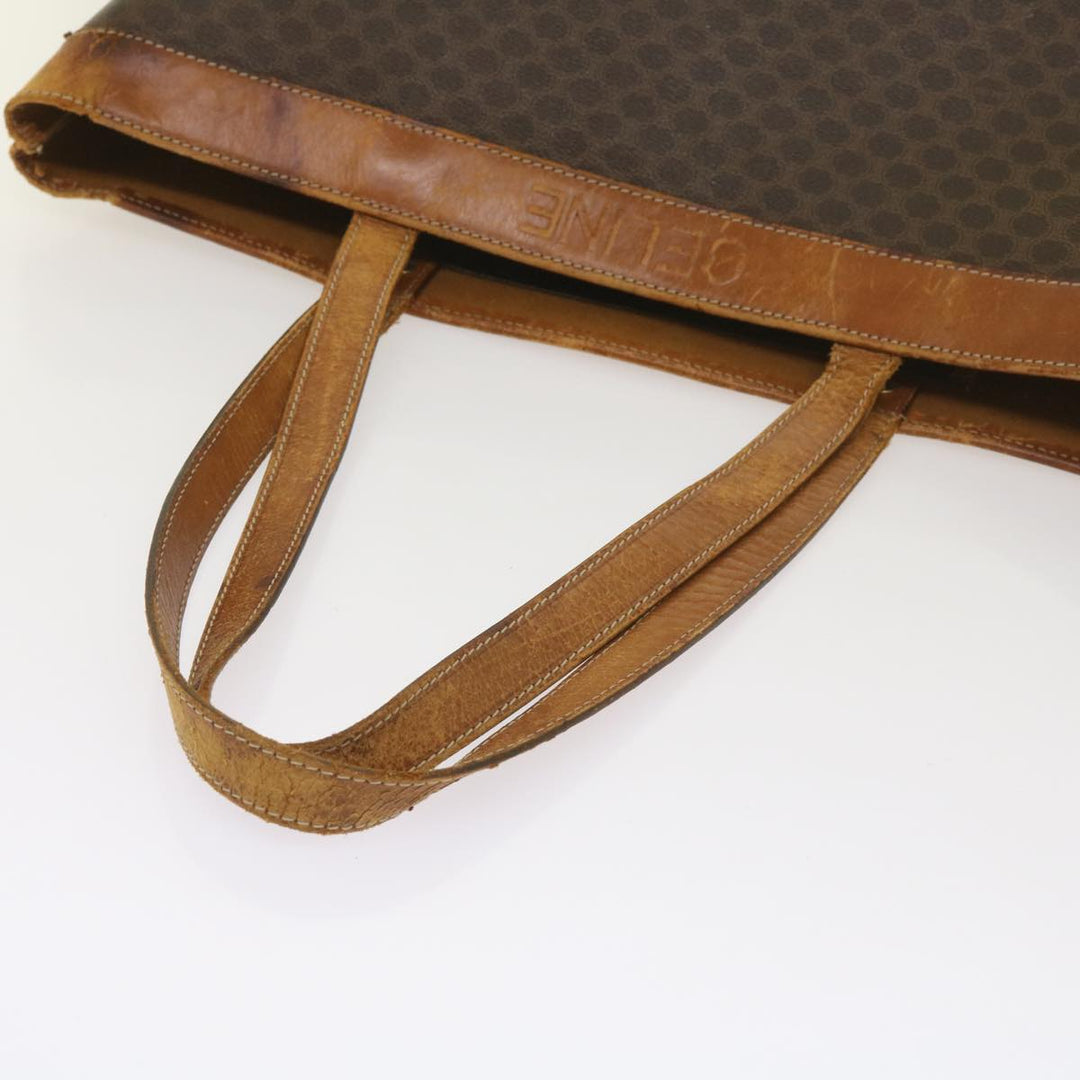 Celine Macadam Canvas Tote Bag PVC Brown  am5886