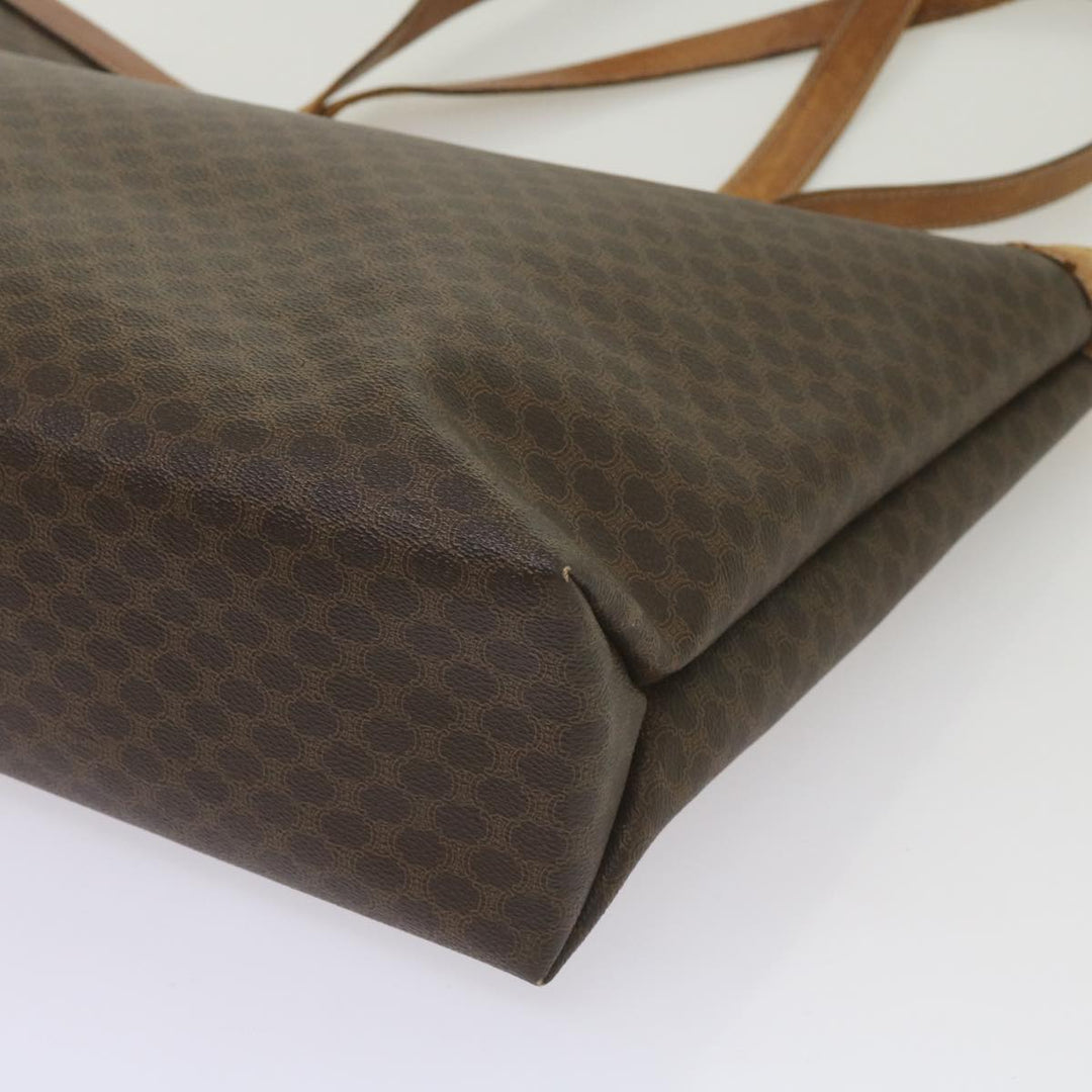 Celine Macadam Canvas Tote Bag PVC Brown  am5886