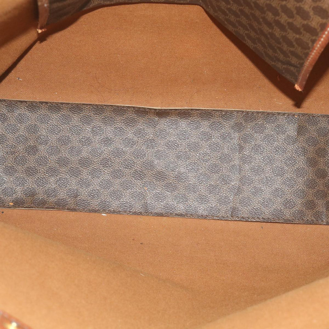 Celine Macadam Canvas Tote Bag PVC Brown  am5886
