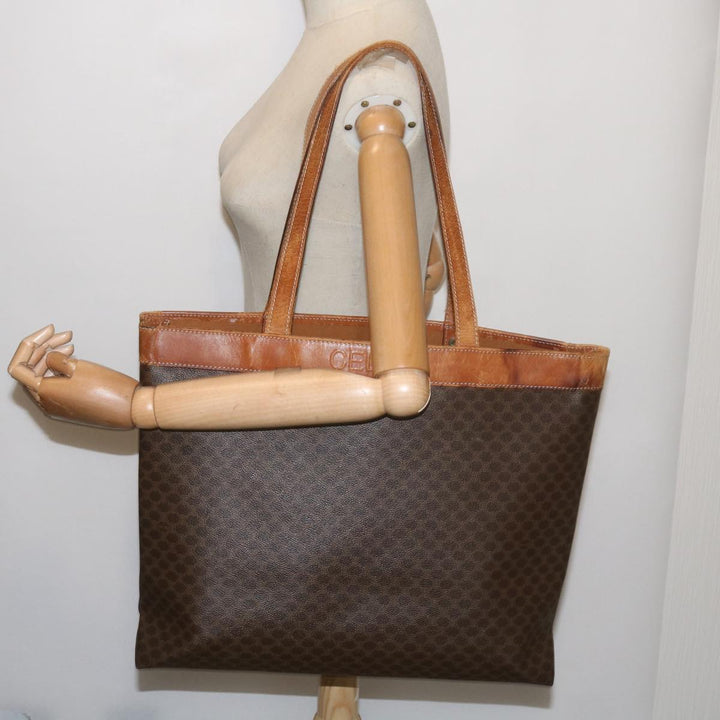 Celine Macadam Canvas Tote Bag PVC Brown  am5886