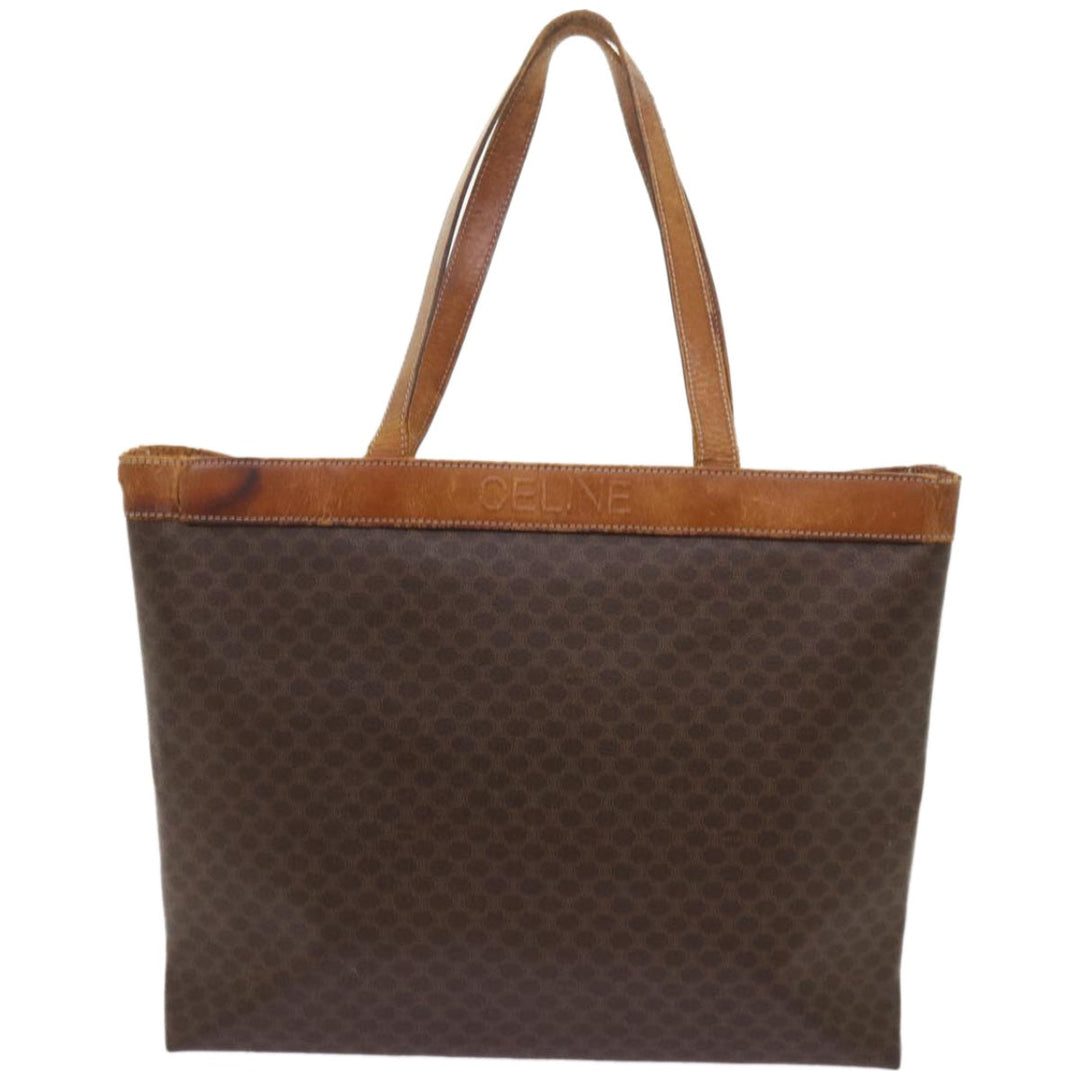 Celine Macadam Canvas Tote Bag PVC Brown  am5886