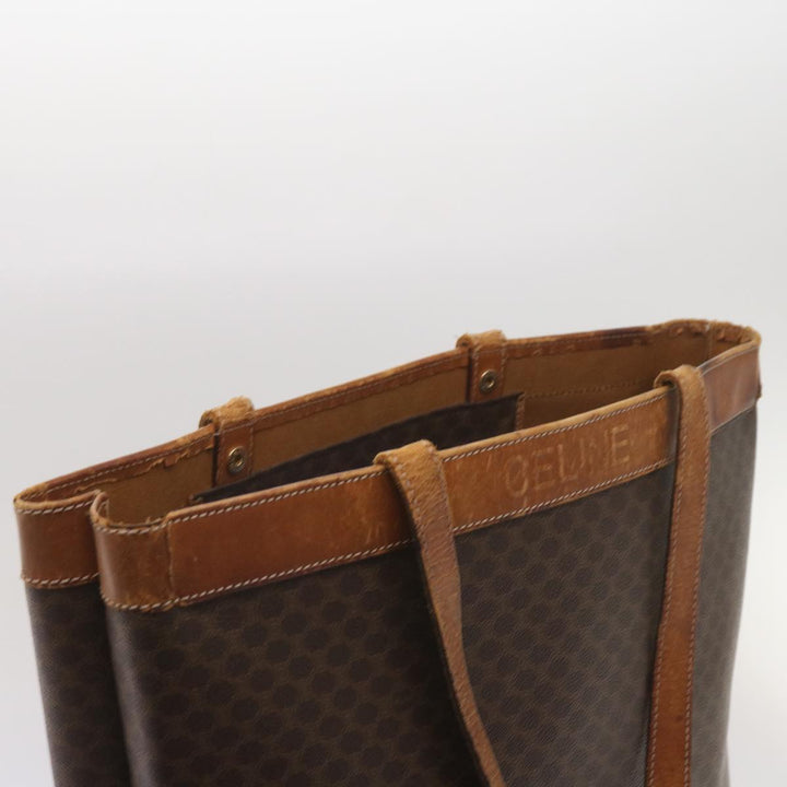 Celine Macadam Canvas Tote Bag PVC Brown  am5886
