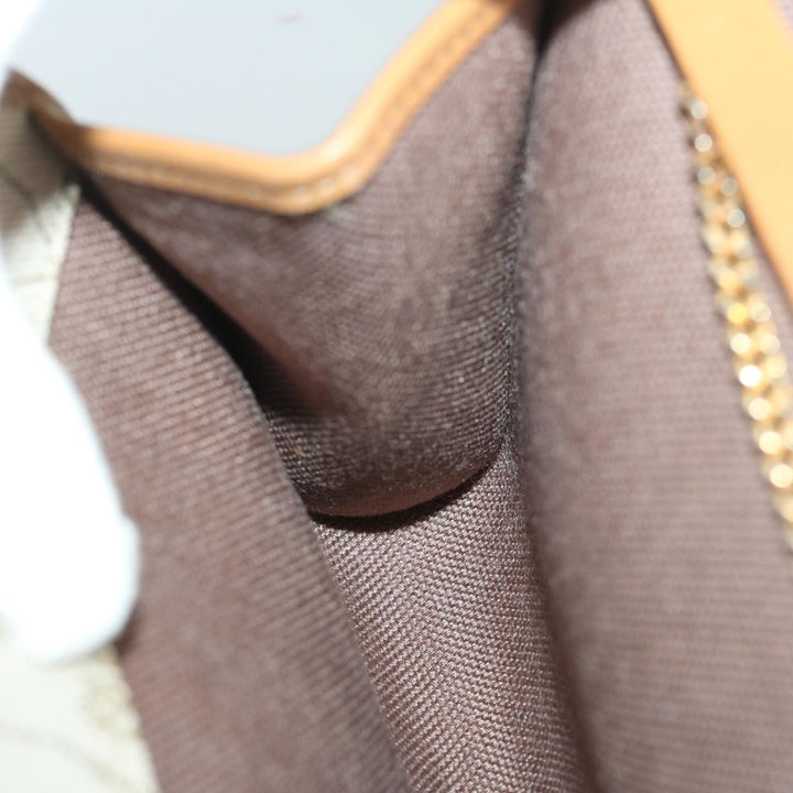 CHRISTIAN Dior Honeycomb Canvas Chain Shoulder Bag PVC Beige Auth am5929