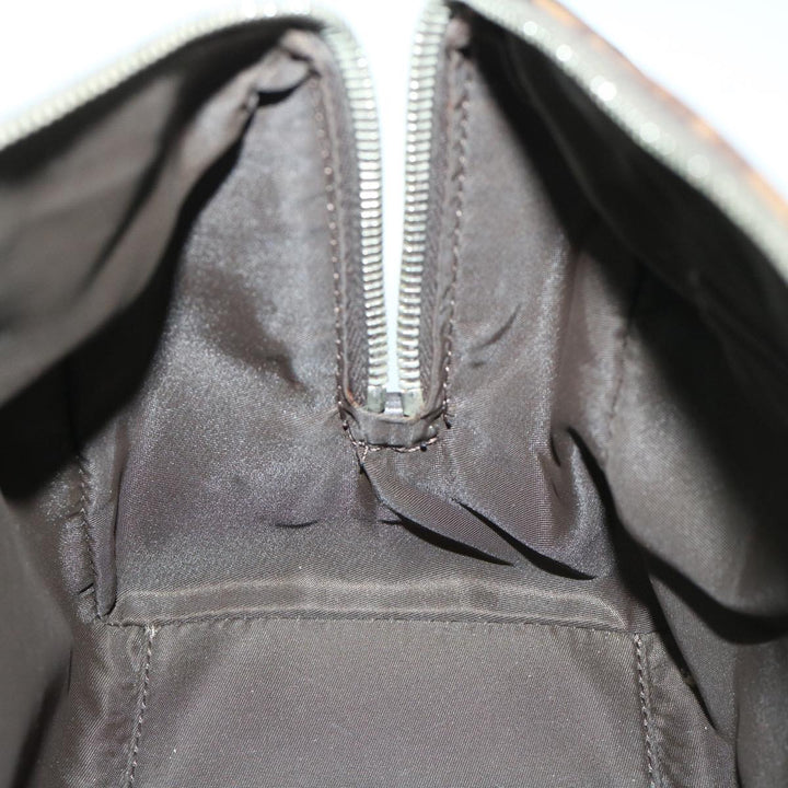 CHRISTIAN Top quality Dior Trotter Canvas Chain Hand Bag PVC Brown Auth am5959
