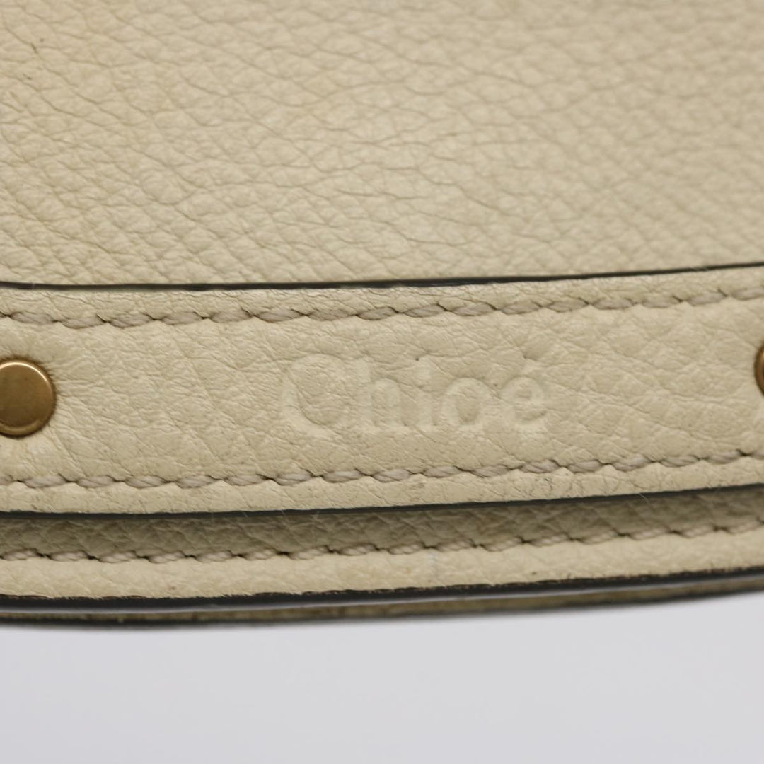 Chloe Nile Small Bracelet Hand Bag Leather 2way Cream am6005