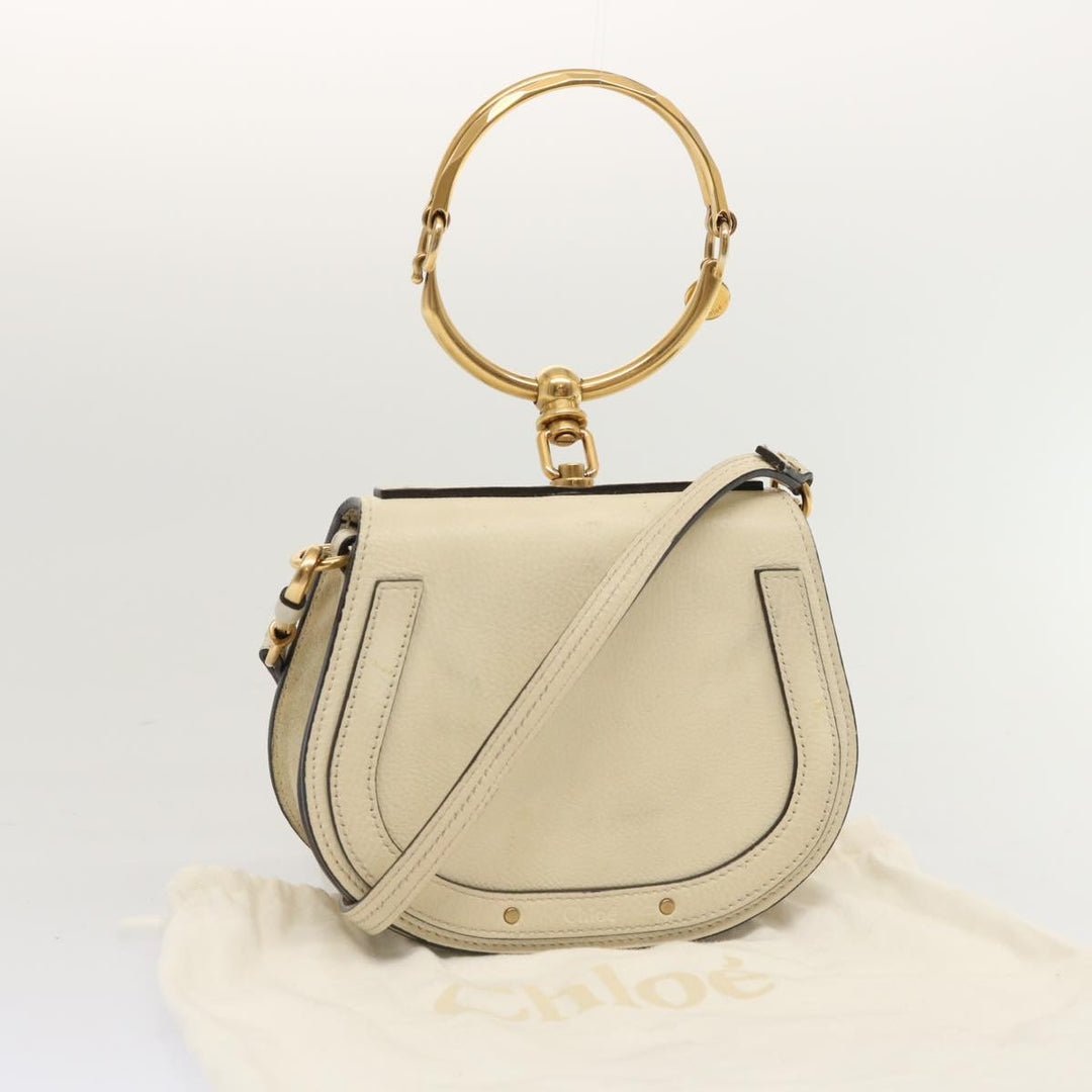Chloe Nile Small Bracelet Hand Bag Leather 2way Cream am6005