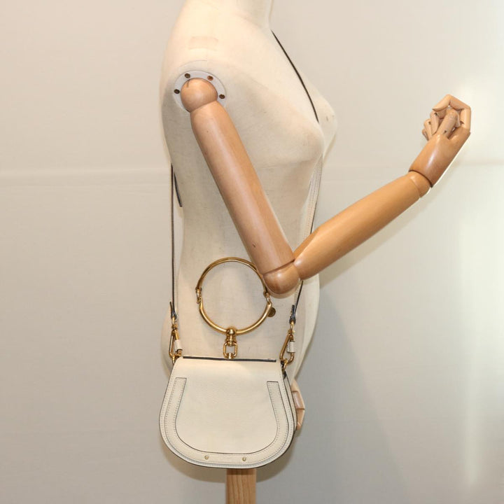 Chloe Nile Small Bracelet Hand Bag Leather 2way Cream am6005