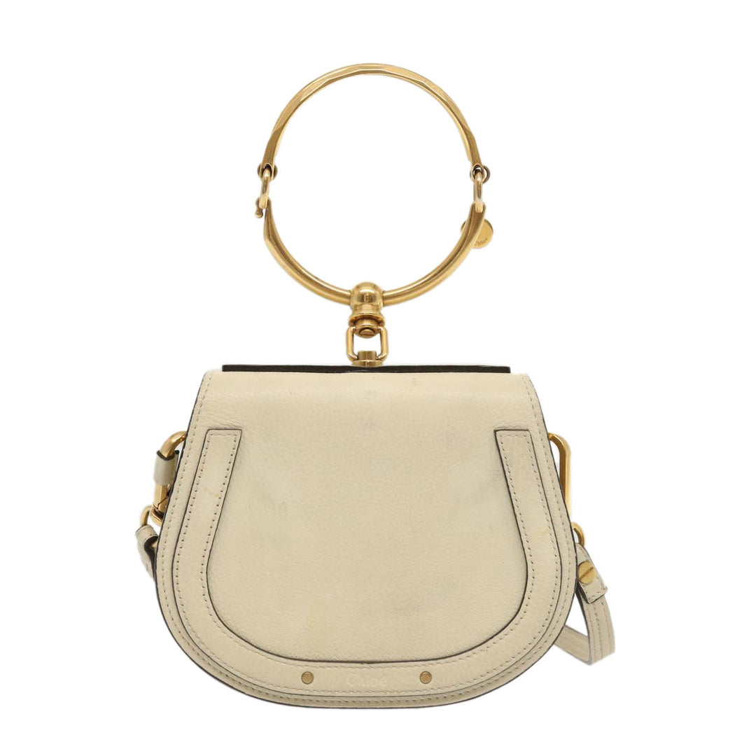 Chloe Nile Small Bracelet Hand Bag Leather 2way Cream am6005