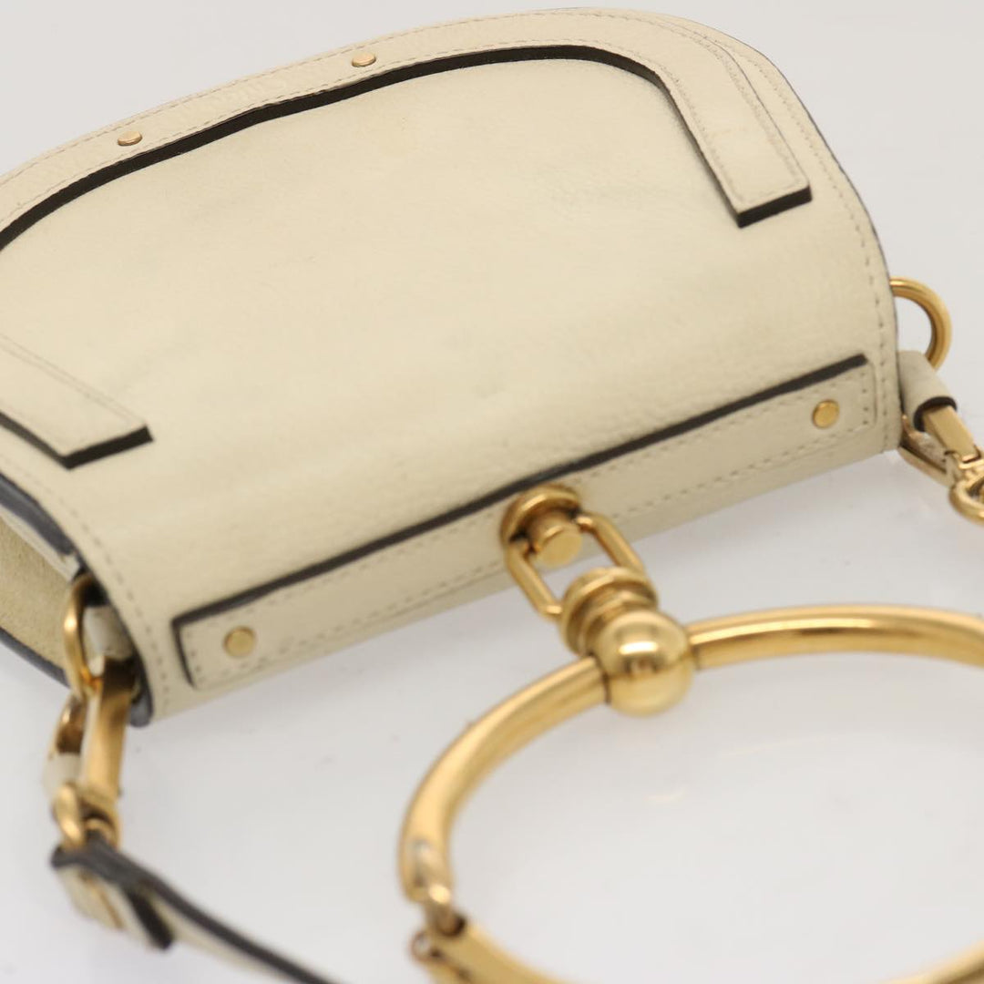 Chloe Nile Small Bracelet Hand Bag Leather 2way Cream am6005