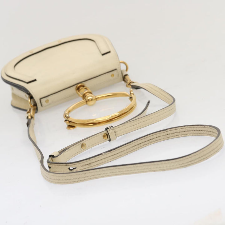 Chloe Nile Small Bracelet Hand Bag Leather 2way Cream am6005