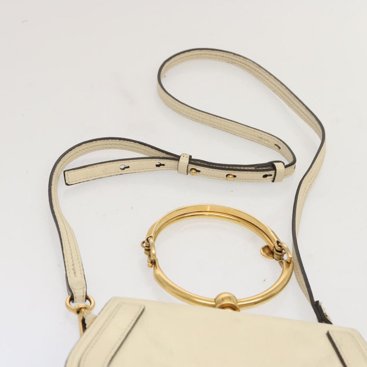 Chloe Nile Small Bracelet Hand Bag Leather 2way Cream am6005