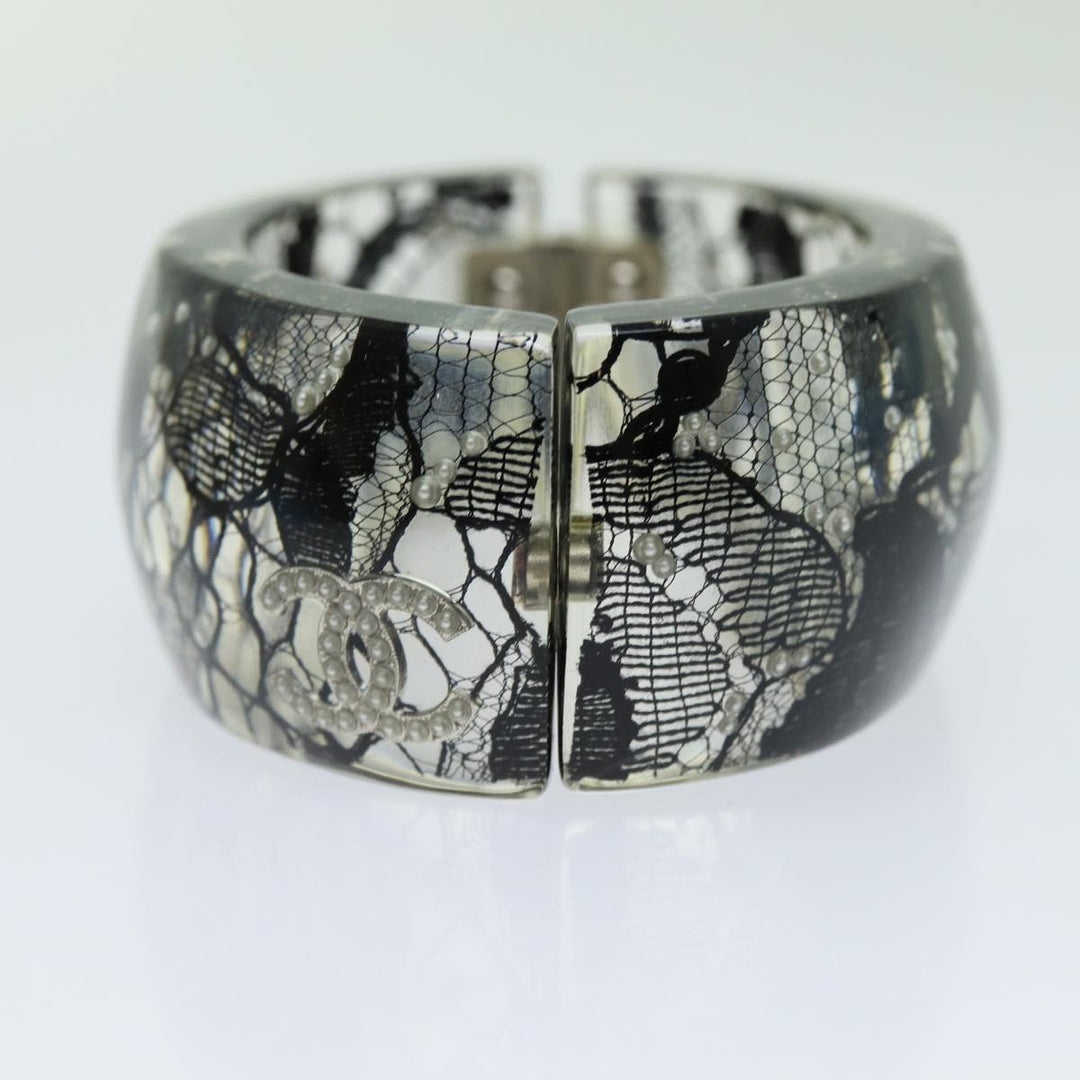 Top Quality Chanel COCO Mark Bracelet Black CC Auth am6015