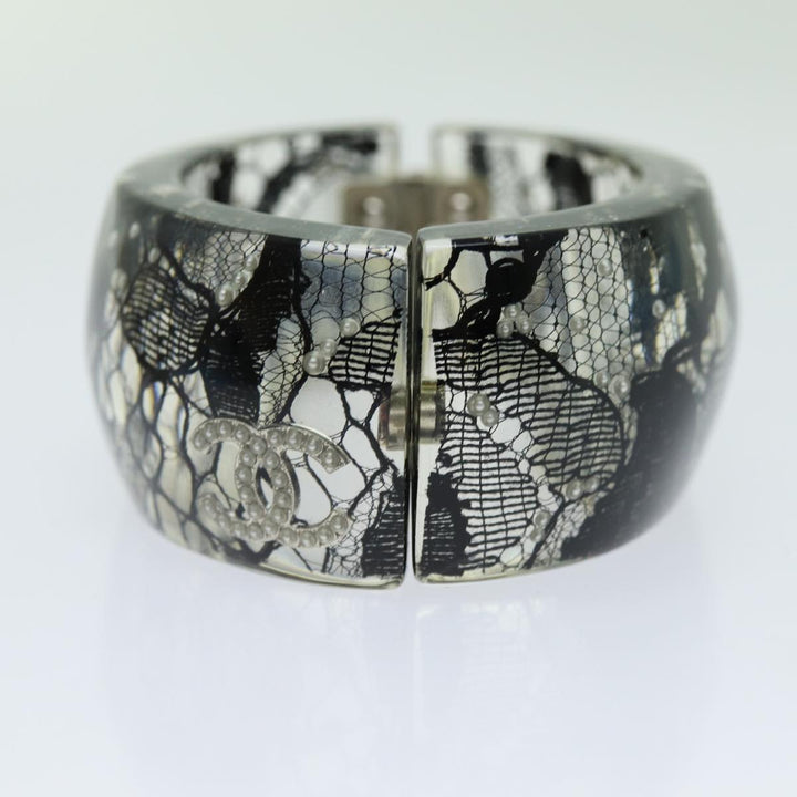 Top Quality Chanel COCO Mark Bracelet Black CC Auth am6015