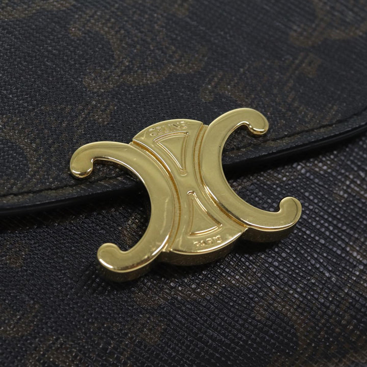 Celine Triomphe Macadam Canvas Wallet PVC Black Auth am6037A