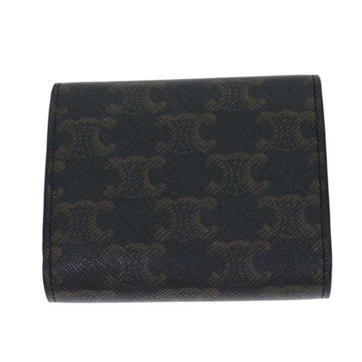 Celine Triomphe Macadam Canvas Wallet PVC Black Auth am6037A