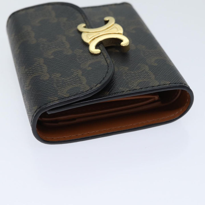 Celine Triomphe Macadam Canvas Wallet PVC Black Auth am6037A