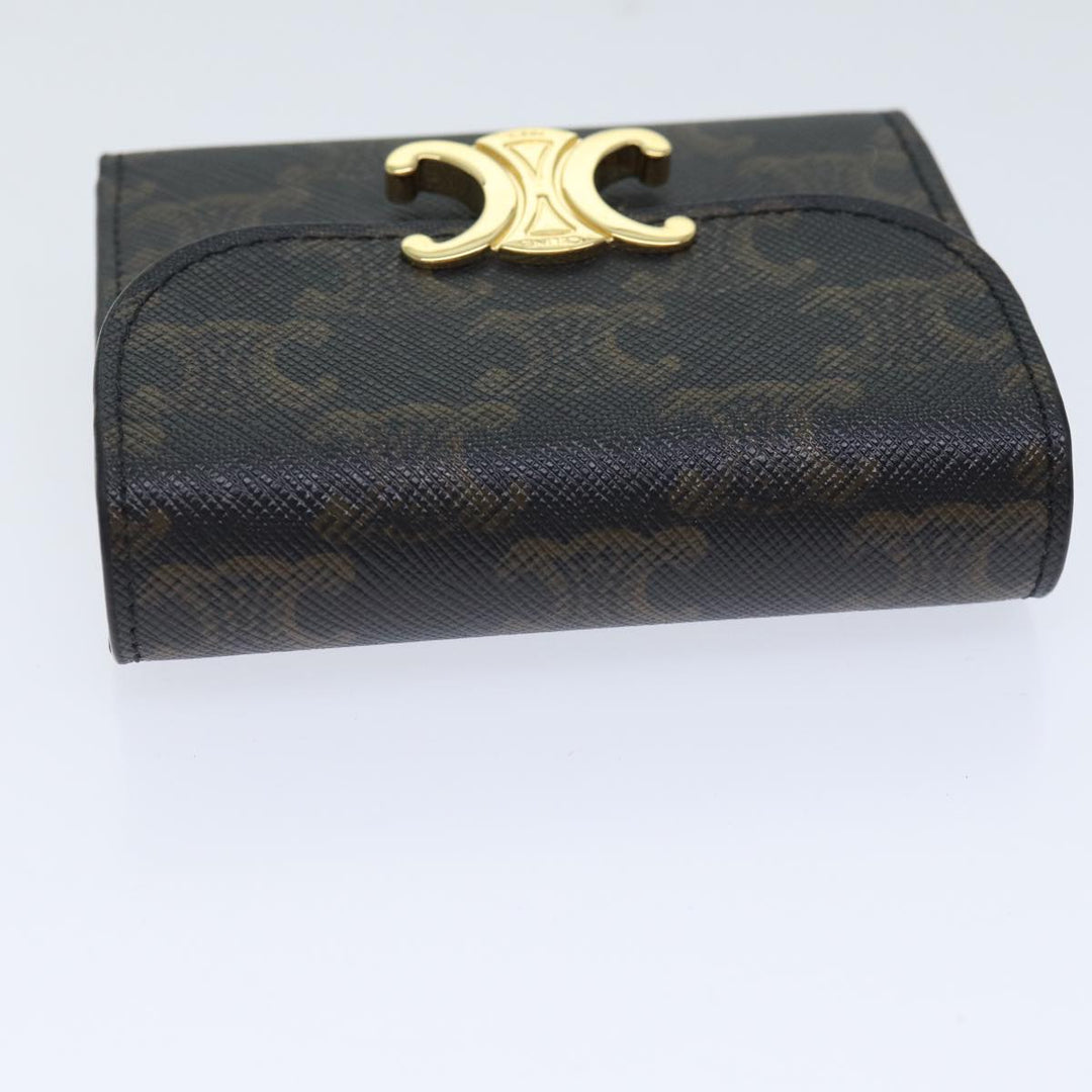 Celine Triomphe Macadam Canvas Wallet PVC Black Auth am6037A