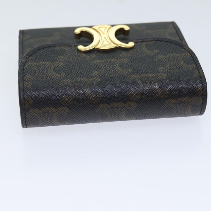 Celine Triomphe Macadam Canvas Wallet PVC Black Auth am6037A