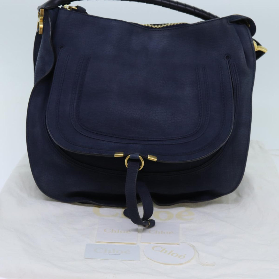 Chloe Mercy Shoulder Bag Leather Navy am6055