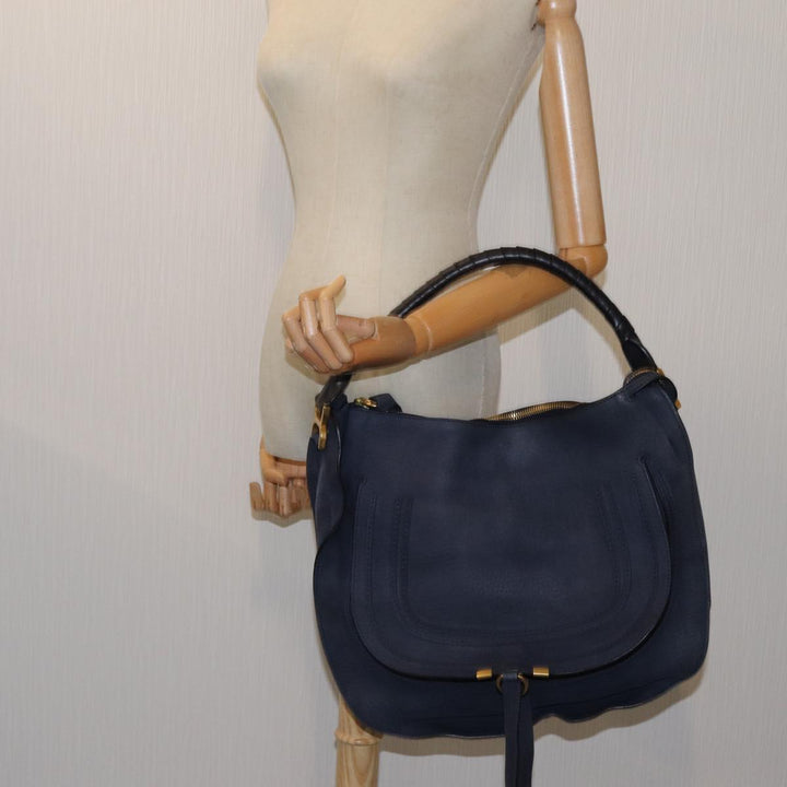Chloe Mercy Shoulder Bag Leather Navy am6055