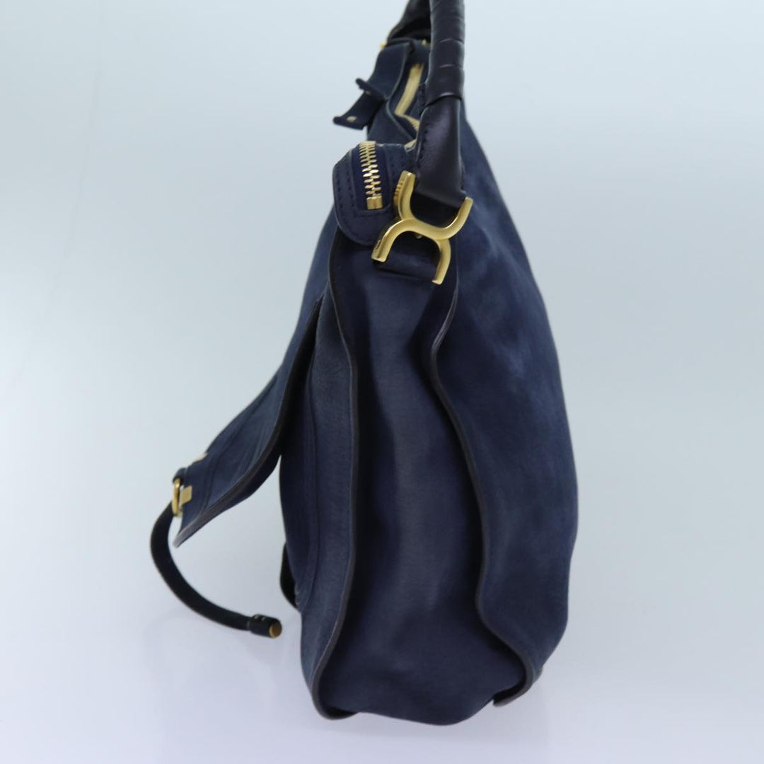Chloe Mercy Shoulder Bag Leather Navy am6055