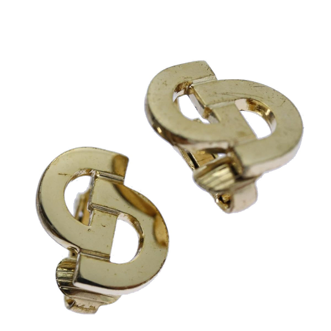 CHRISTIAN Dior Earring Gold Auth am6078
