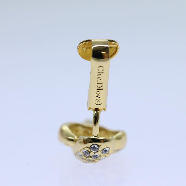 CHRISTIAN Top quality Dior Earring Necklace Set Gold Auth am6081