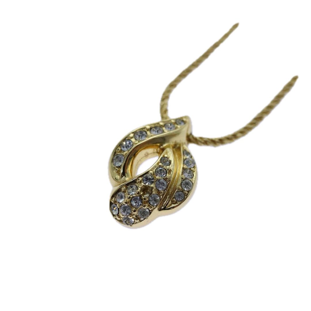 CHRISTIAN Top quality Dior Earring Necklace Set Gold Auth am6081