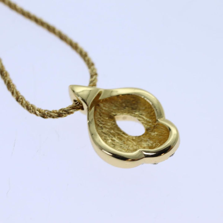 CHRISTIAN Top quality Dior Earring Necklace Set Gold Auth am6081