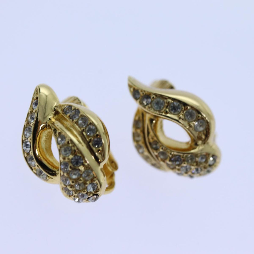CHRISTIAN Top quality Dior Earring Necklace Set Gold Auth am6081