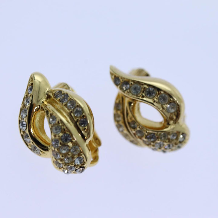 CHRISTIAN Top quality Dior Earring Necklace Set Gold Auth am6081