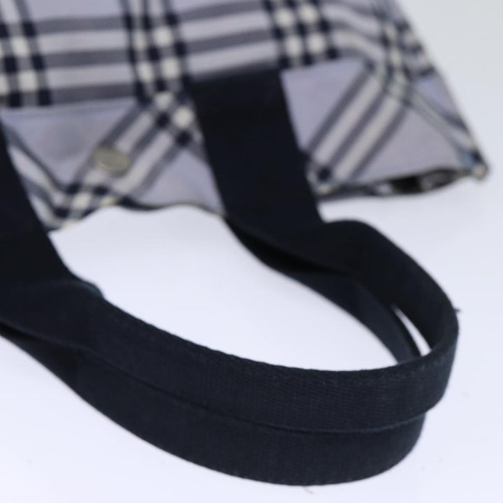 Burberry Nova Check Blue Label Hand Bag Nylon Blue Auth am6158