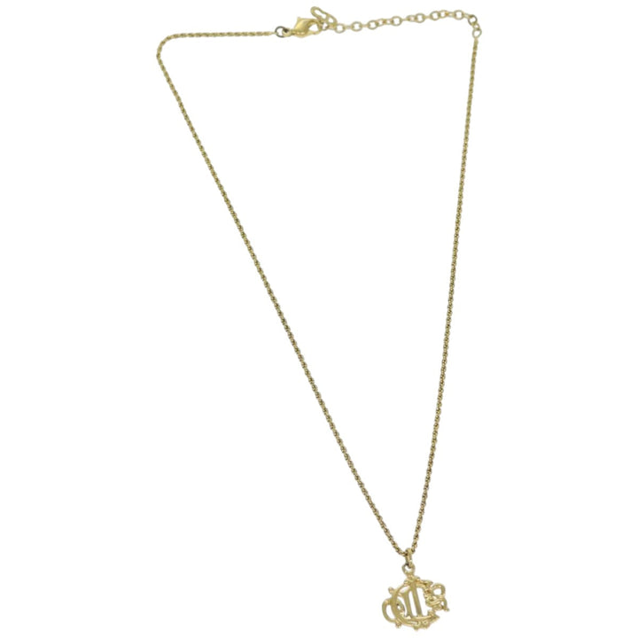 CHRISTIAN Top quality Dior Necklace Metal Gold Auth am6178