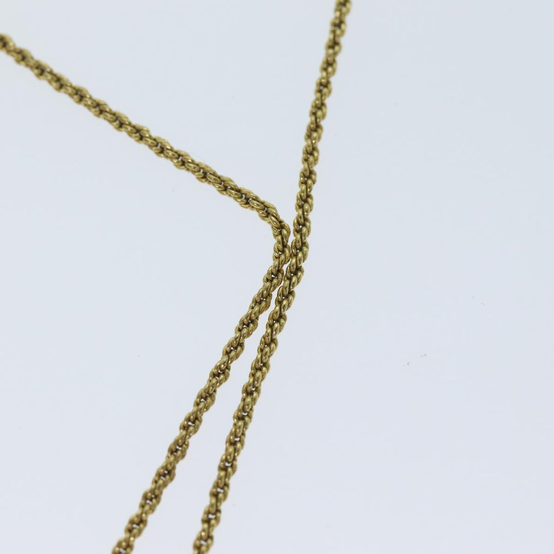 CHRISTIAN Top quality Dior Necklace Metal Gold Auth am6178