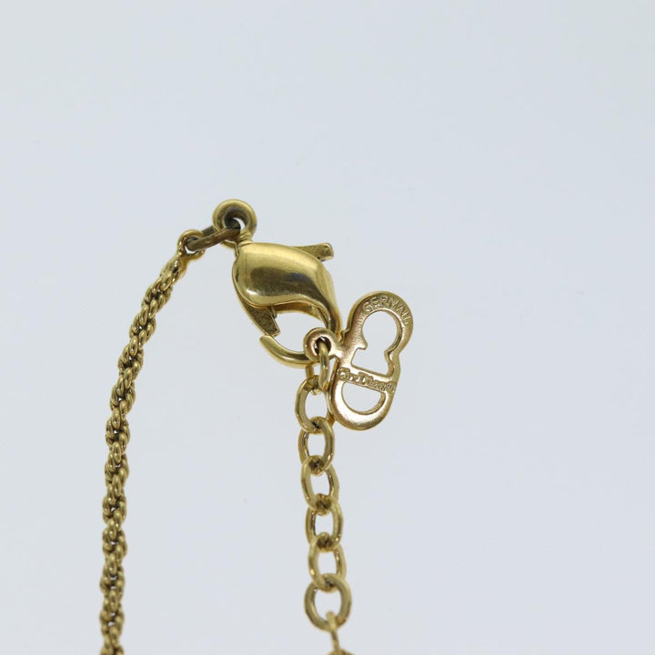 CHRISTIAN Top quality Dior Necklace Metal Gold Auth am6178