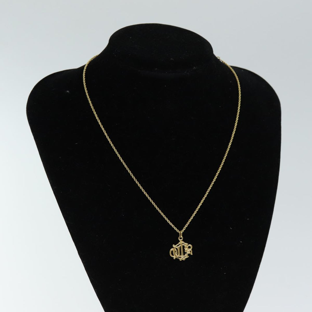 CHRISTIAN Top quality Dior Necklace Metal Gold Auth am6178