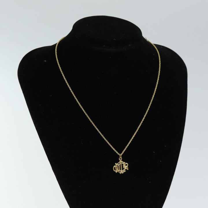 CHRISTIAN Top quality Dior Necklace Metal Gold Auth am6178