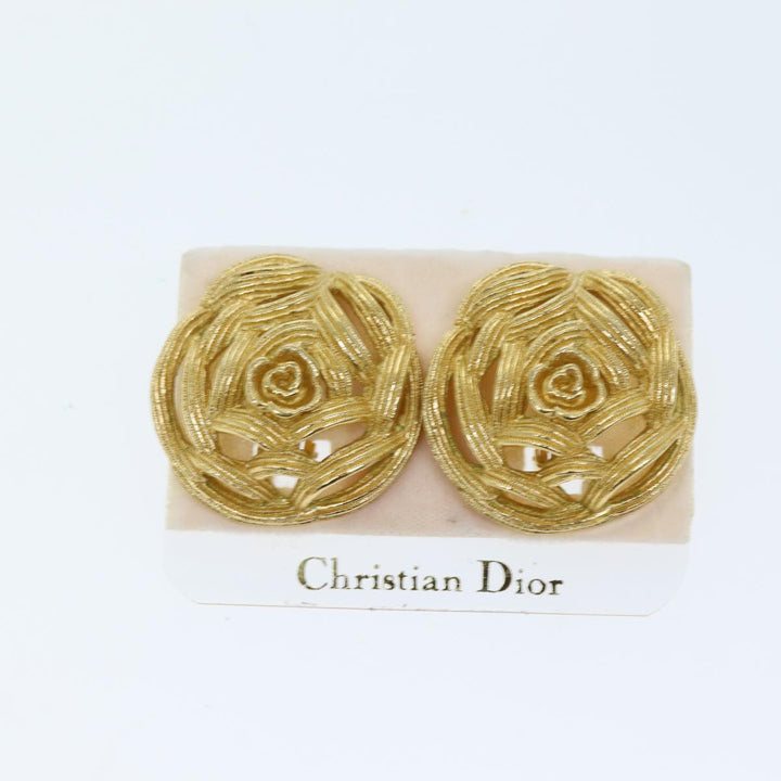 CHRISTIAN Top quality Dior Earring Gold Auth am6232