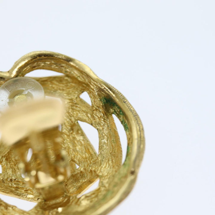 CHRISTIAN Top quality Dior Earring Gold Auth am6232