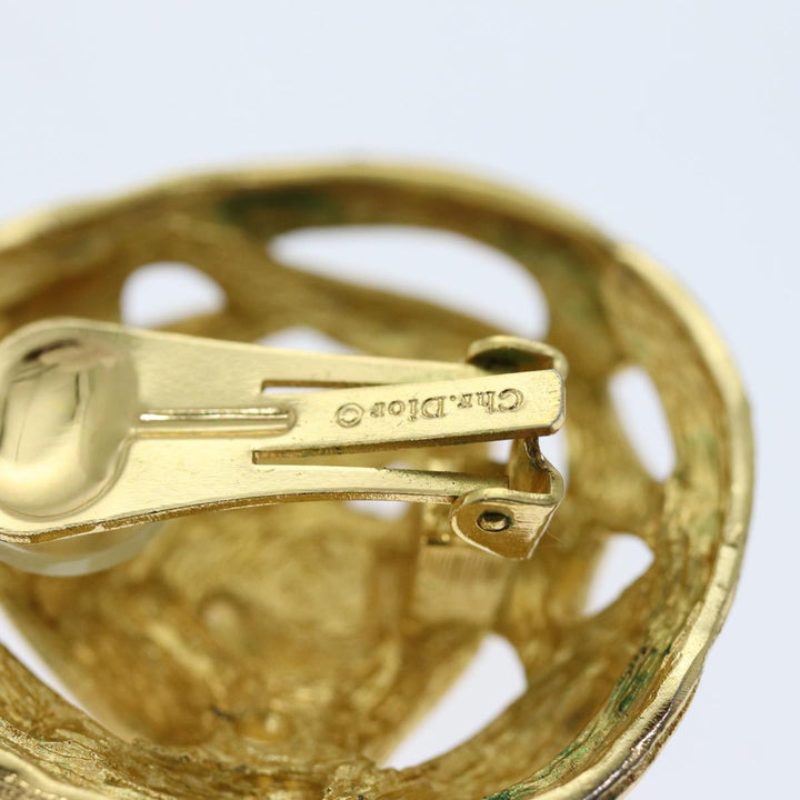 CHRISTIAN Top quality Dior Earring Gold Auth am6232