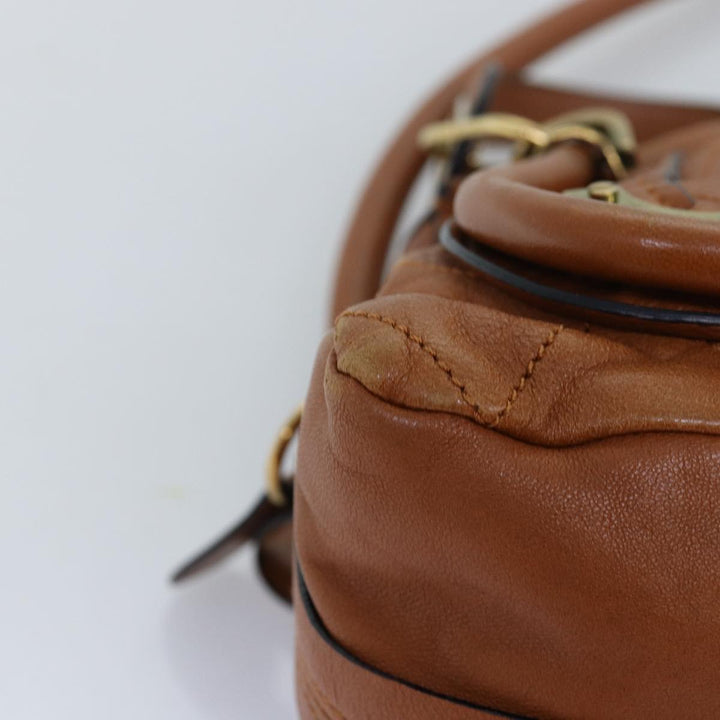 Chloe Paraty Hand Bag Leather 2way Brown am6238