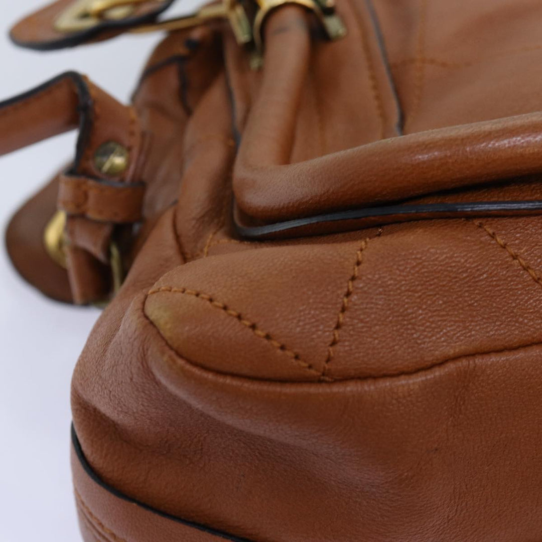 Chloe Paraty Hand Bag Leather 2way Brown am6238