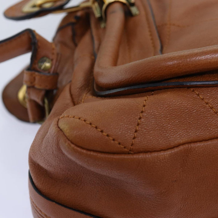 Chloe Paraty Hand Bag Leather 2way Brown am6238