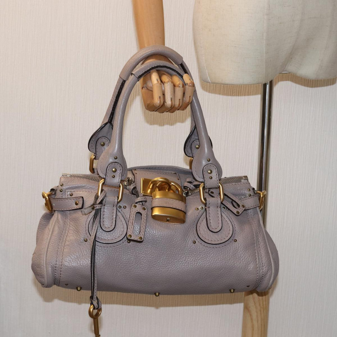 Chloe Paddington Hand Bag Leather Gray 03 09 51 5191 am6259