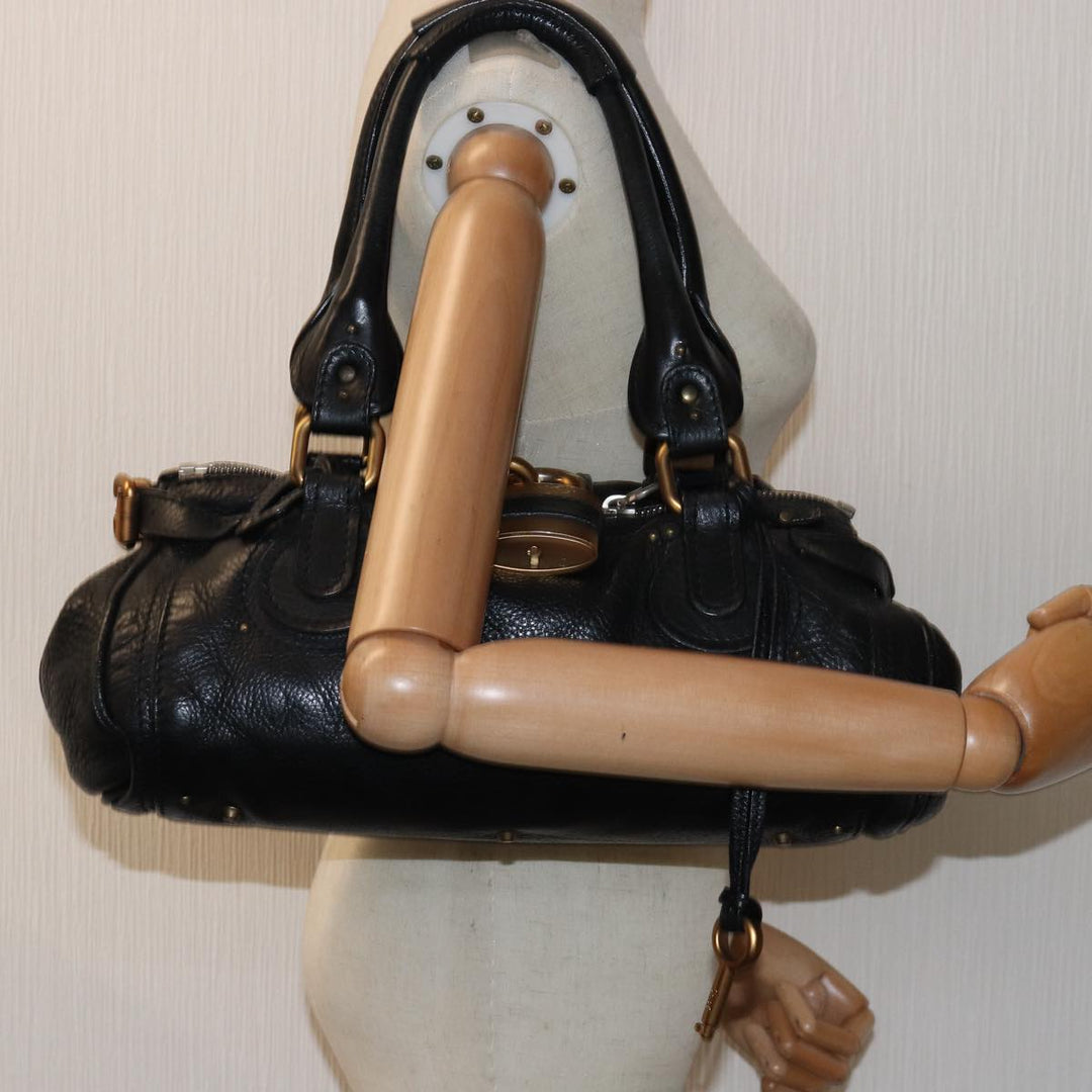 Chloe Paddington Hand Bag Leather Black am6266