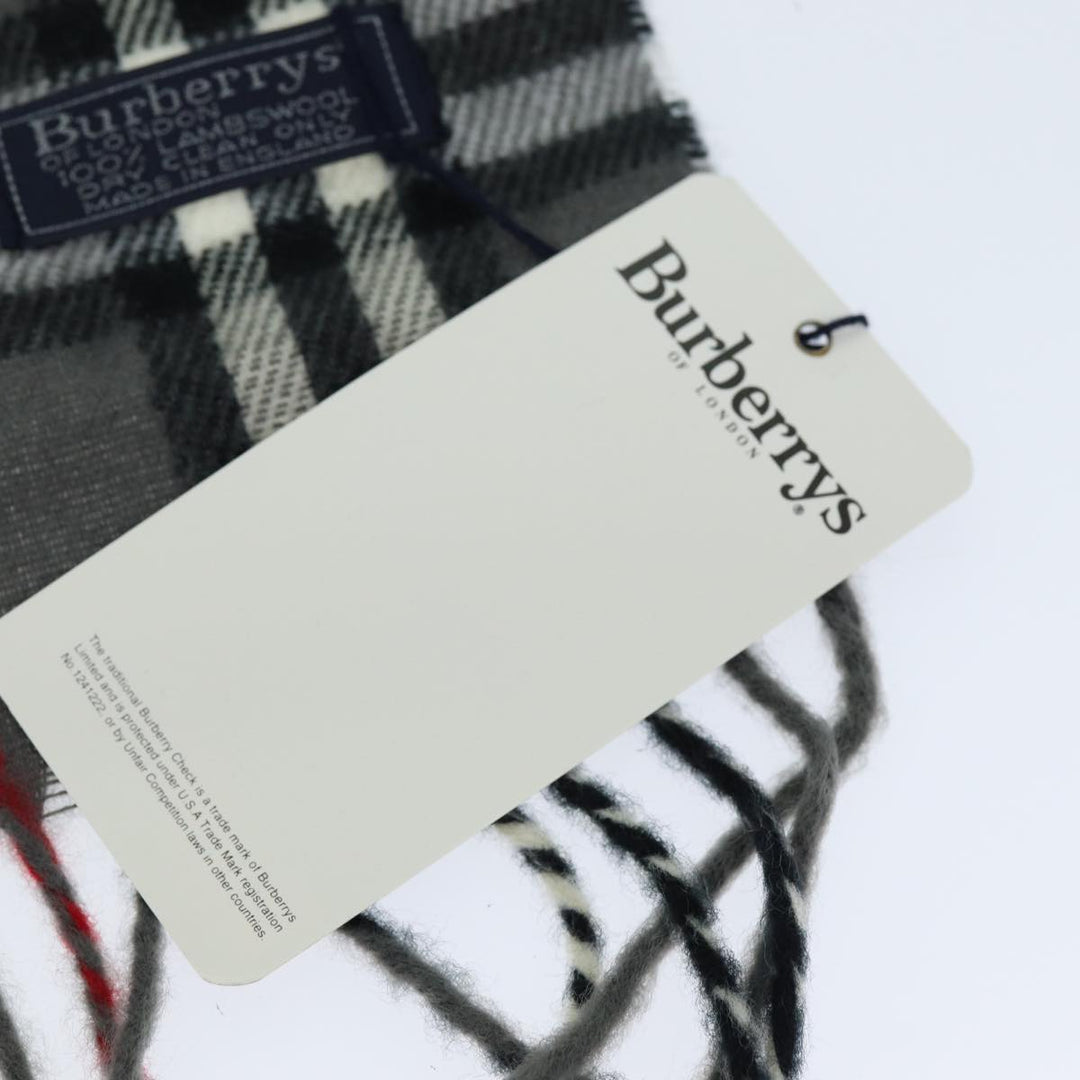 BurberrySs Nova Check Scarf Wool Gray Auth am6330