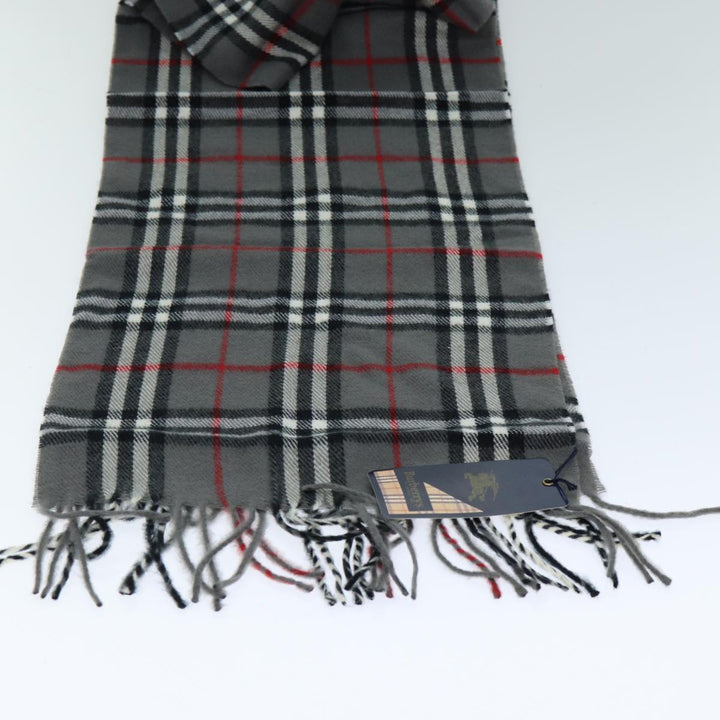 BurberrySs Nova Check Scarf Wool Gray Auth am6330