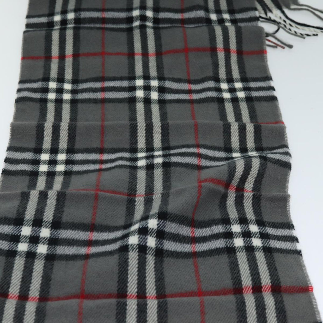 BurberrySs Nova Check Scarf Wool Gray Auth am6330